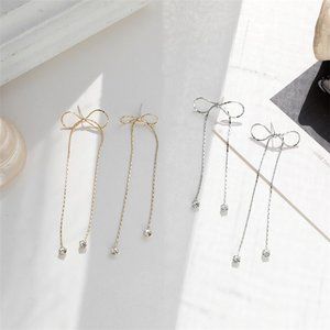 ♠️ NEW Silver Pendant Earrings with Crystals